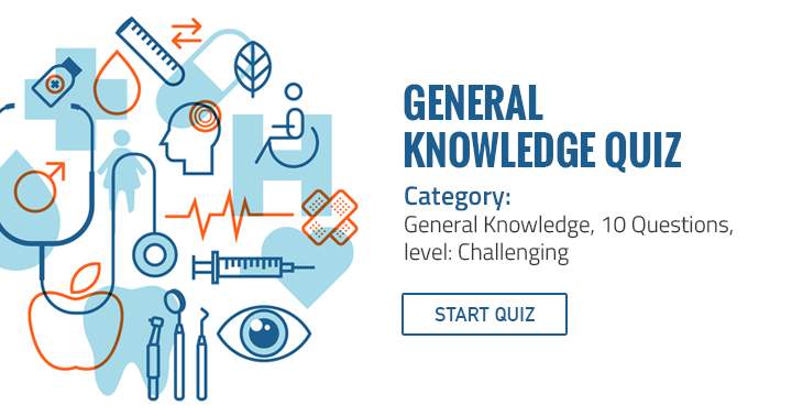 Banner for General Knowledge category, Challenging level, 10 questions.