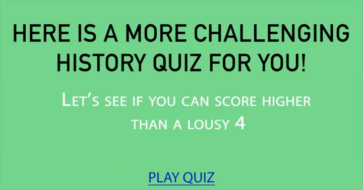 Challenging History Quiz