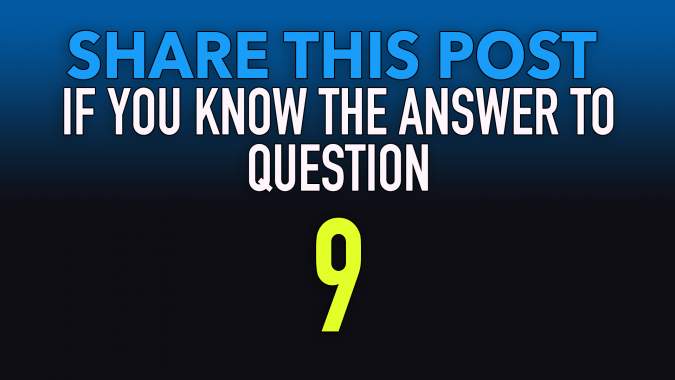 Can you provide the answer to question 9?