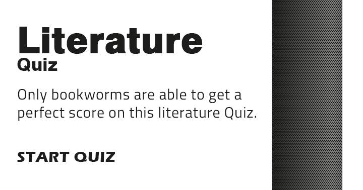 If you are a real bookworm you will love this quiz!